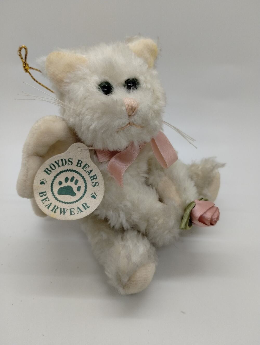 Boyds Bears Bearwear Cleo Cat With Rose And Wings Plush Doll 5.5"
